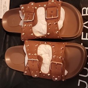 NWT Quinn 2 buckle brown sandals Sz 9